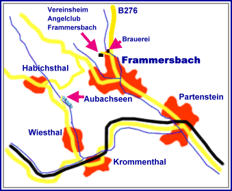 Anfahrtskarte zu den Aubachseen bei Frammersbach